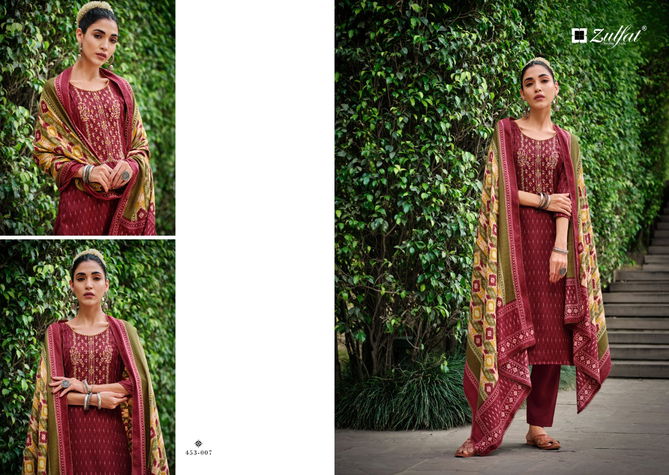 Zulfat Amanda Fancy Festive Wear Pashmina Dress Material Collection